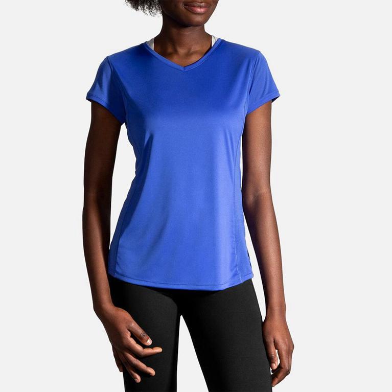 Brooks Women's Stealth Short Sleeve Running Shirt - Blue (FNVW73184)